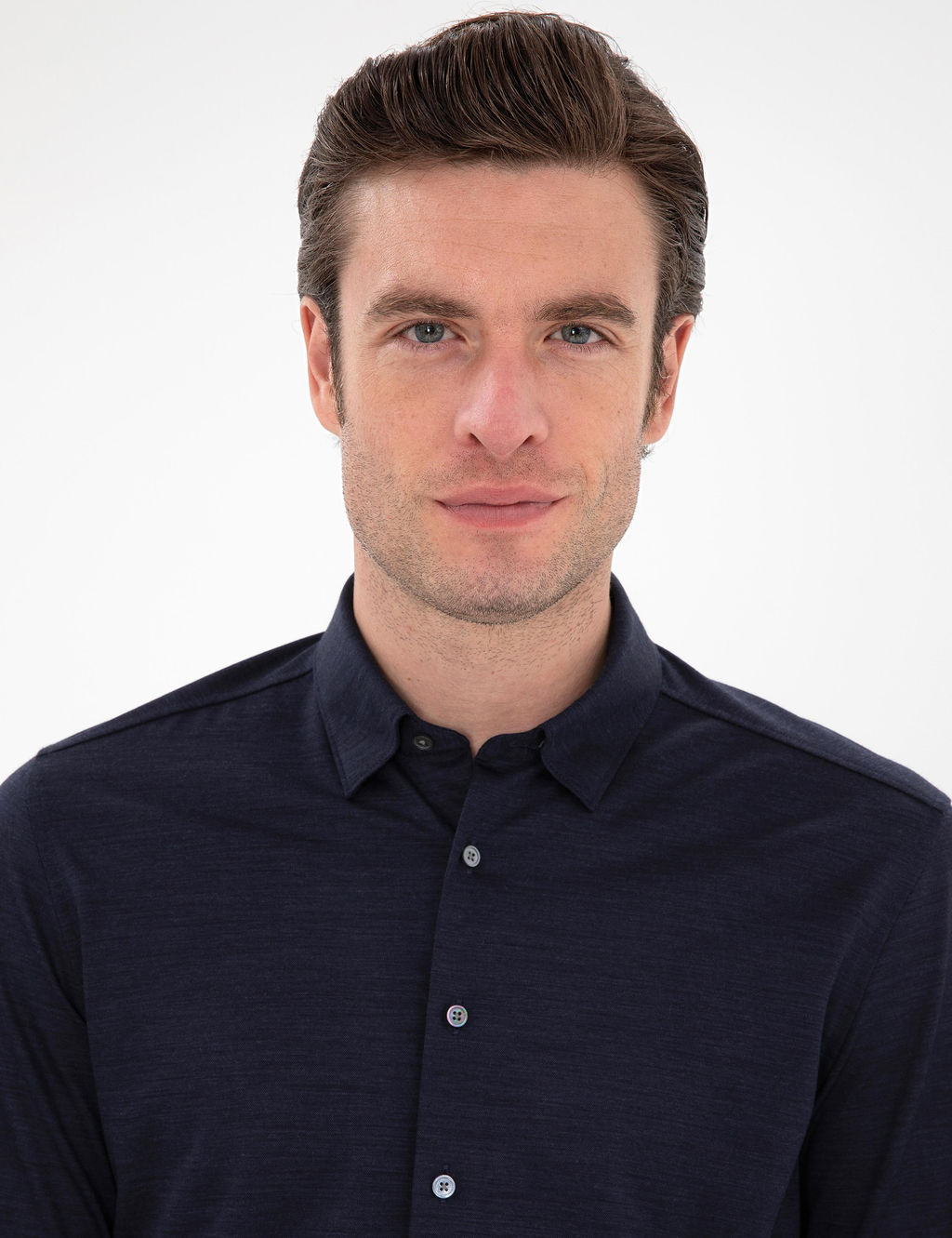 Безусловная рубашка с длинным рукавом с темно -синим - Cacharel фото 2