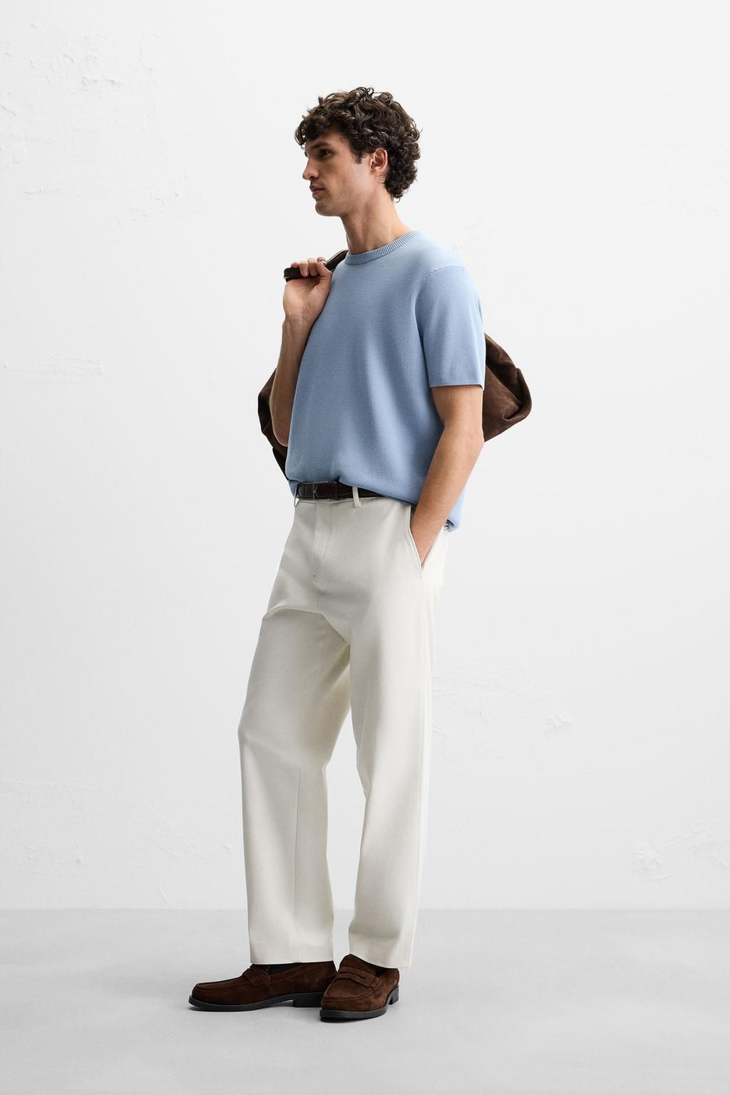RELAXED FIT KNIT T-SHIRT - Zara фото 20