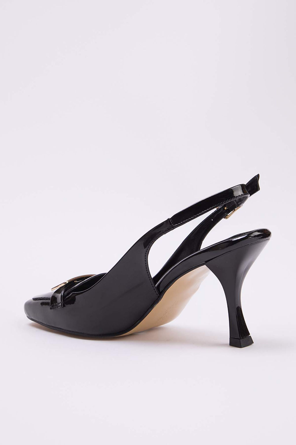 Siyah Rugan Toka Detayl? 8,5 cm Kad?n Klasik Topuklu Ayakkab? TAKSS26TO00038