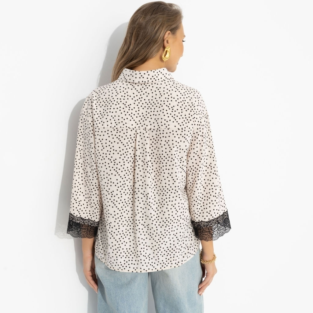 Рубашка комбинированная с кружевом, Работаю красиво (оригинал) - Charutti фото 5