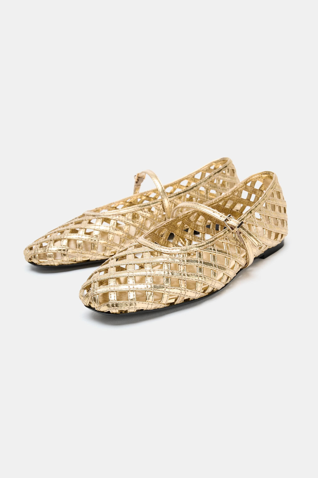 METALLIC EFFECT MESH BALLERINAS - Zara фото 2