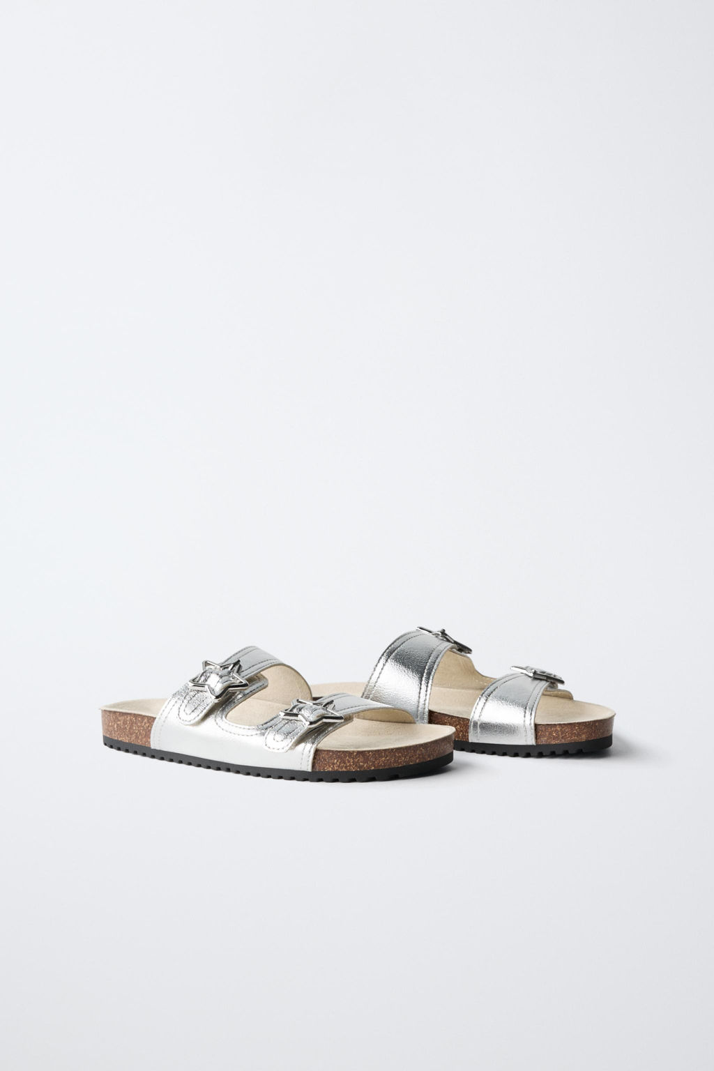 SANDALIA HEBILLAS METALIZADA / Plata - Zara фото 2