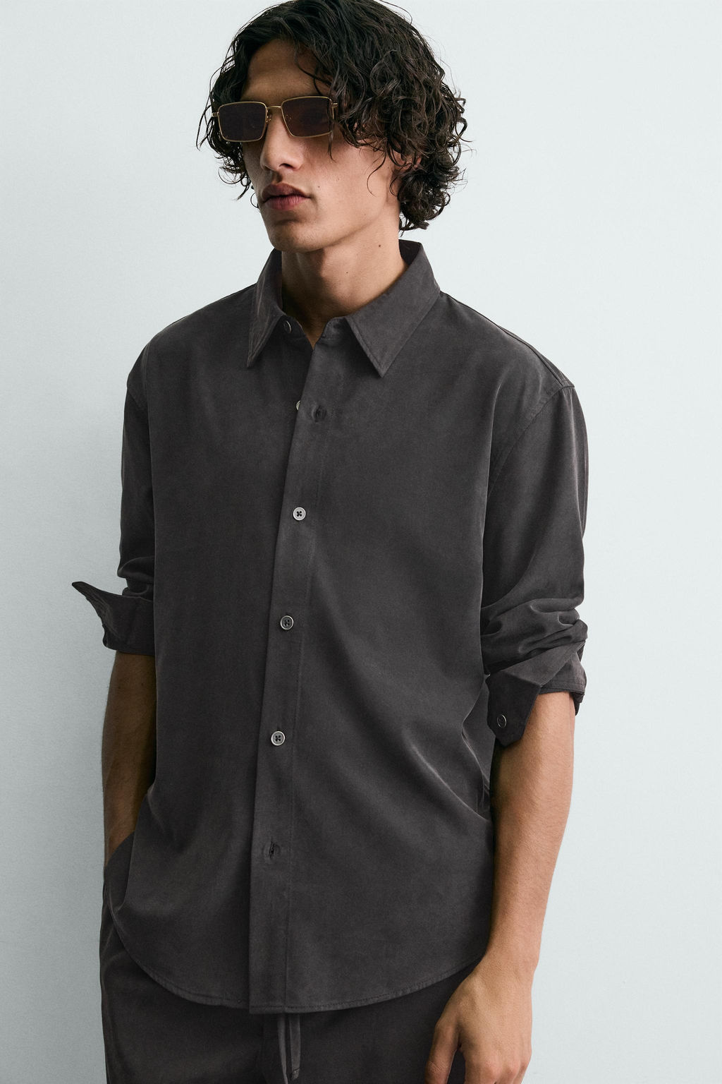 CAMISA FLUIDA RELAXED FIT / Negro - Zara фото 6
