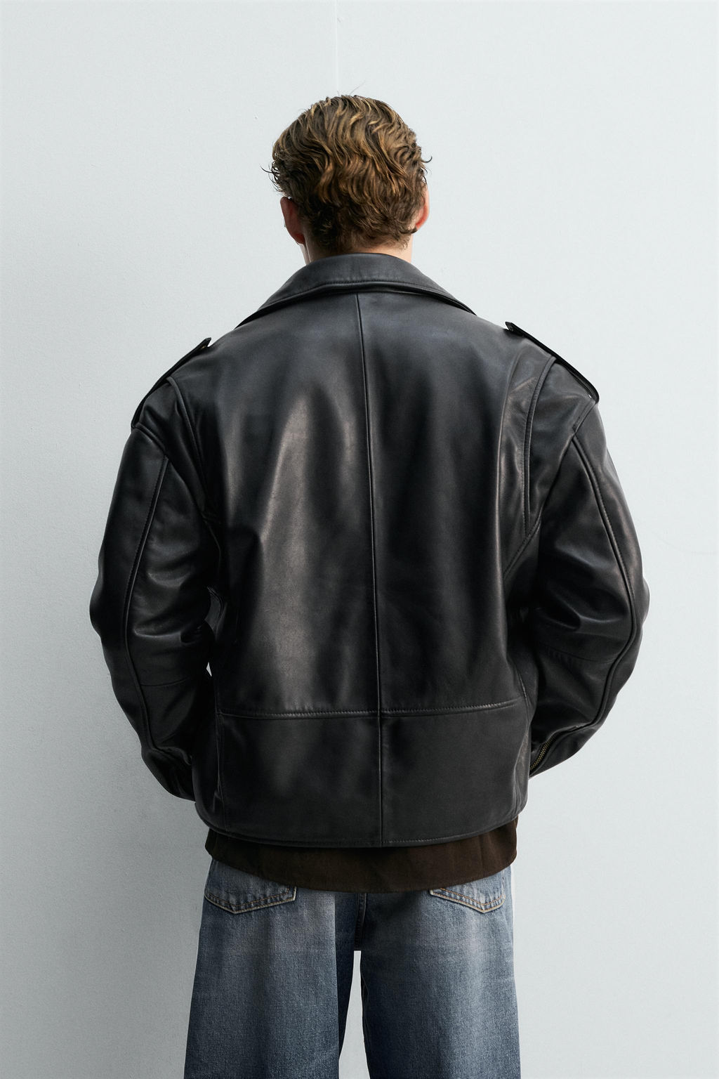 LEATHER BIKER JACKET LIMITED EDITION - Zara фото 3