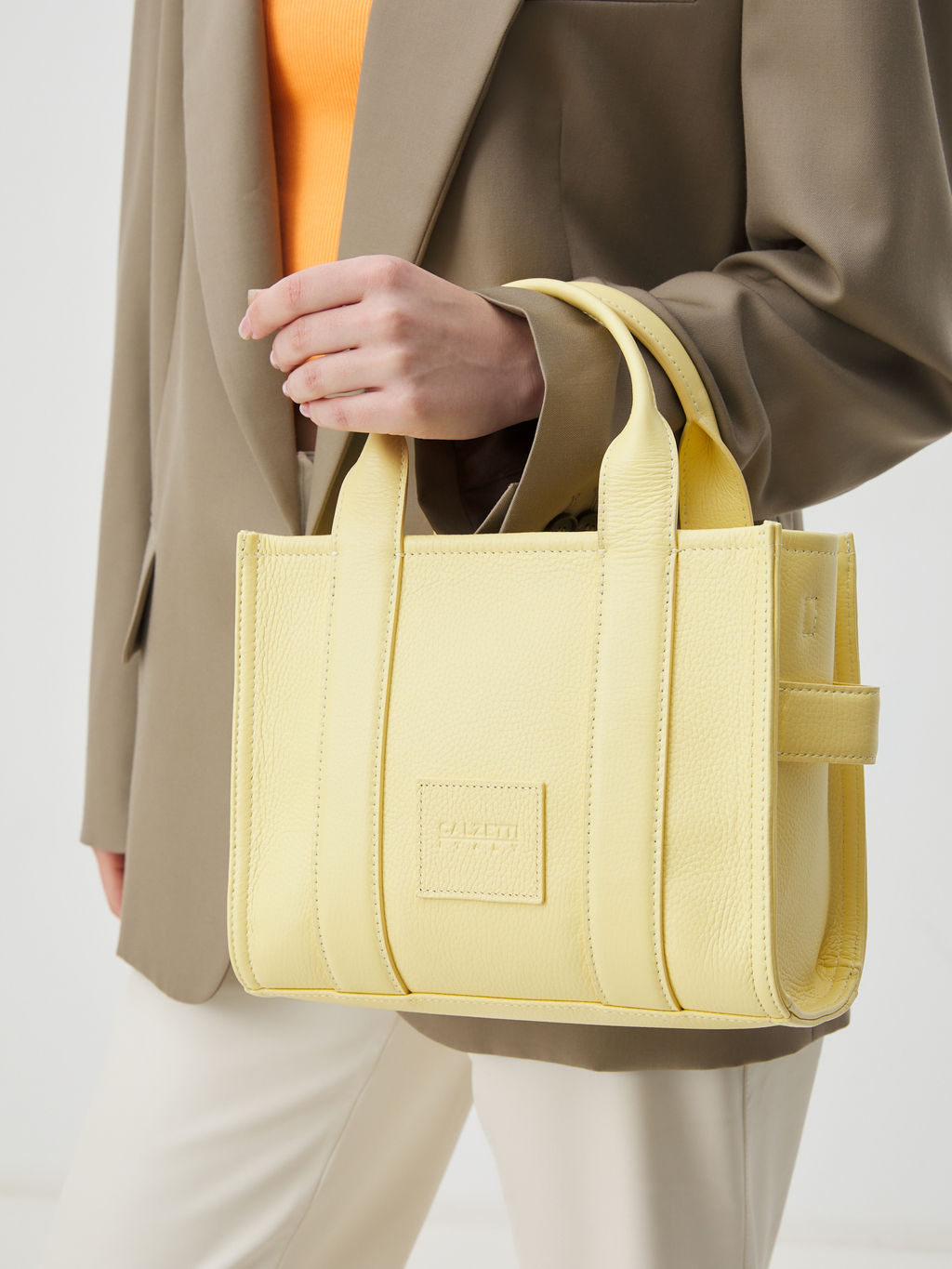 Женский тоут CALZETTI CLER MINI Артикул 3954060, желтый  фото 2