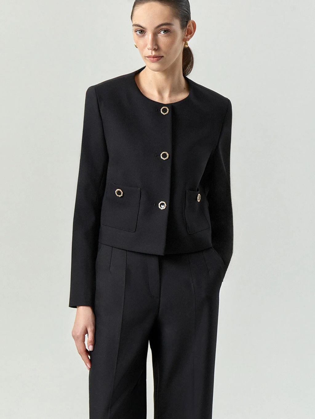 ЕМКА / Укороченный жакет с круглым вырезом - Emka фото 2