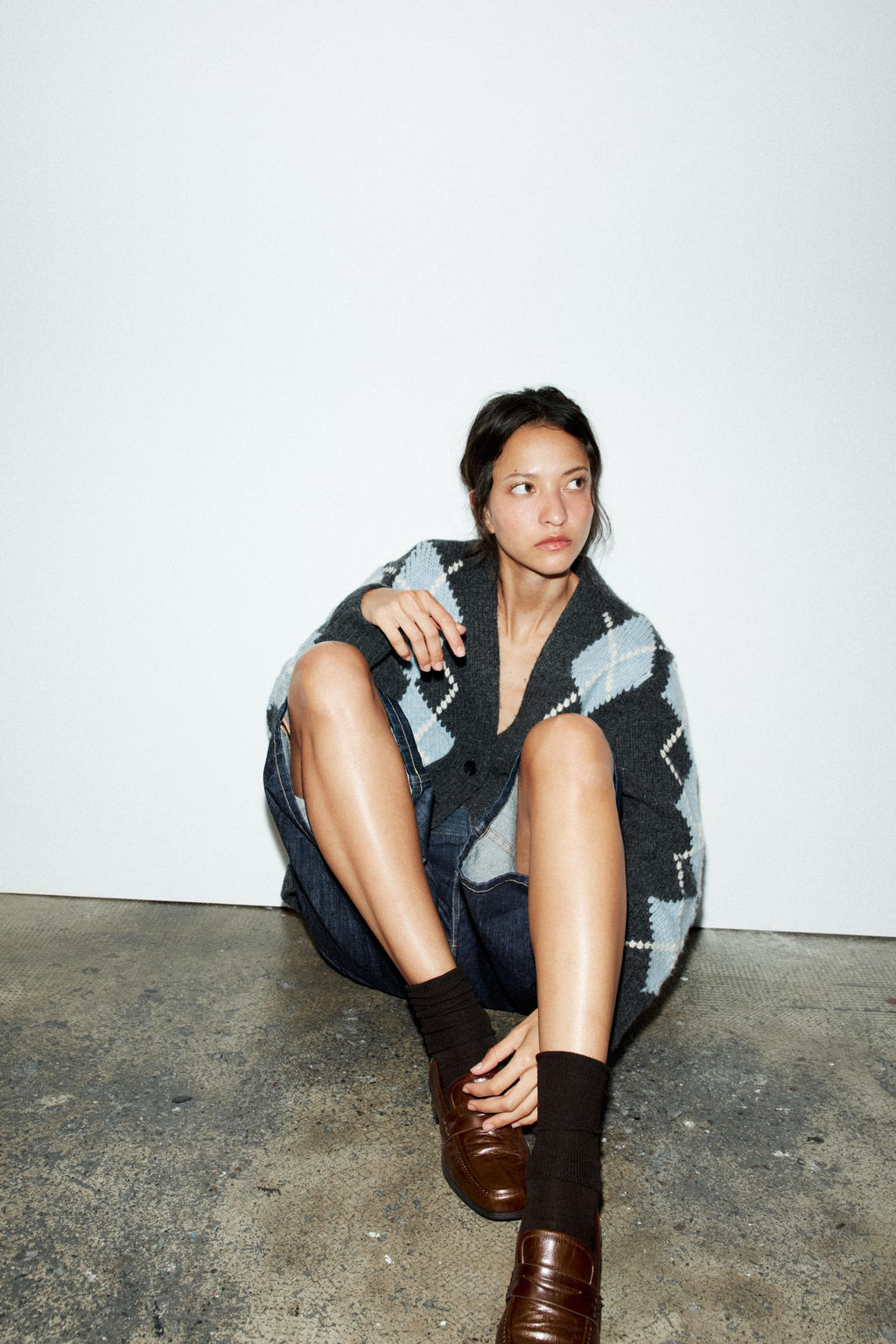 RIB KNITTED KNEE-HIGH SOCKS