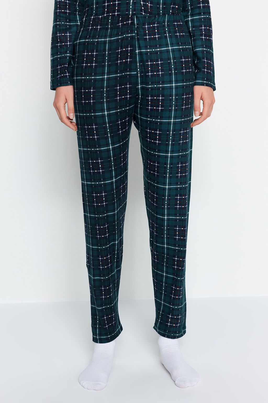 Trendyolmilla K?rm?z? Ekoseli Yumusak Hissiyatl? F?rcal? Kumas Uyku Bantl? Orme Pijama Tak?m? THMAW24PT00100 фото 20