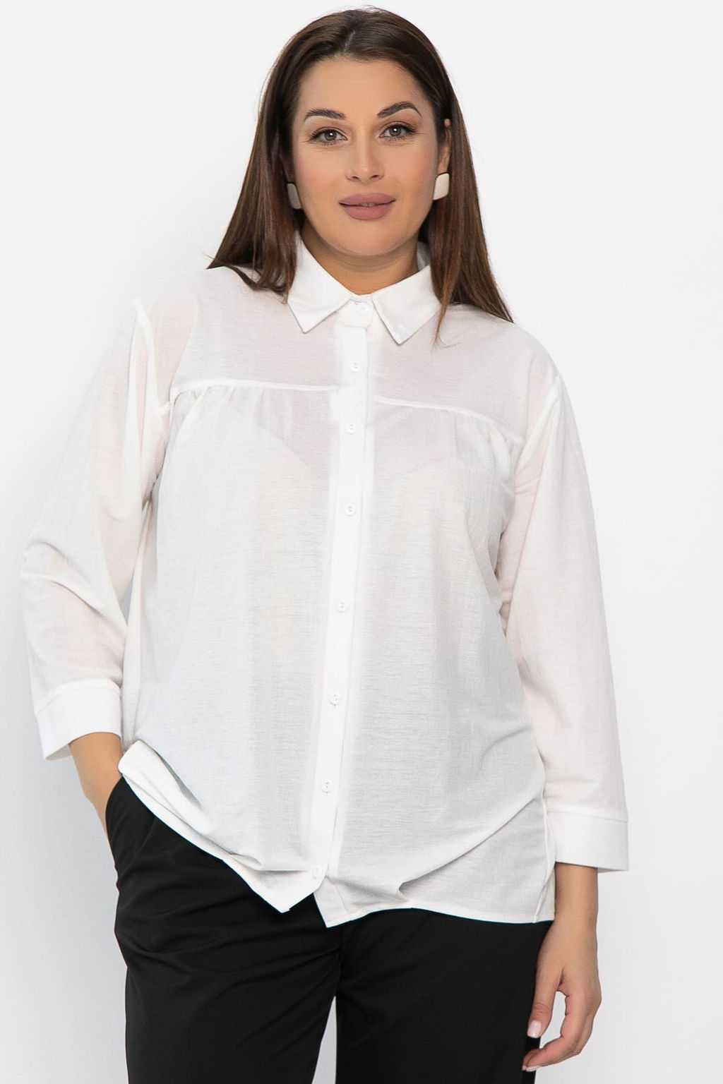 Рубашка Глейдис (белая) Б14240-18М - Lt collection фото 5