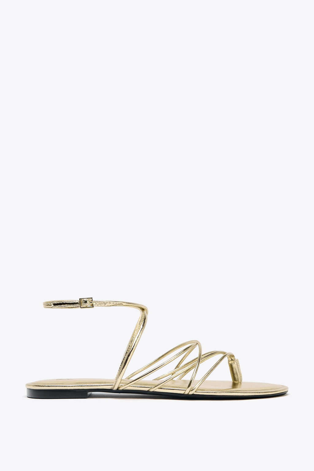 GOLD STRAPPY FLAT SANDALS - Zara фото 6