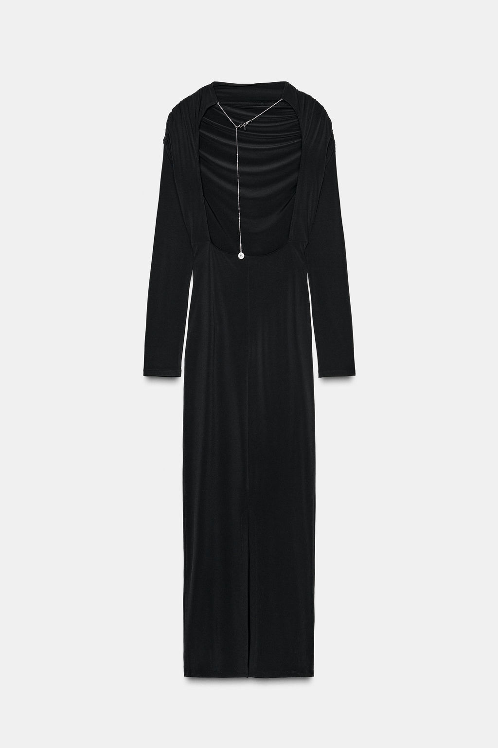 MIDI DRESS WITH DRAPED DETAIL AND JEWEL BACK - Zara фото 6