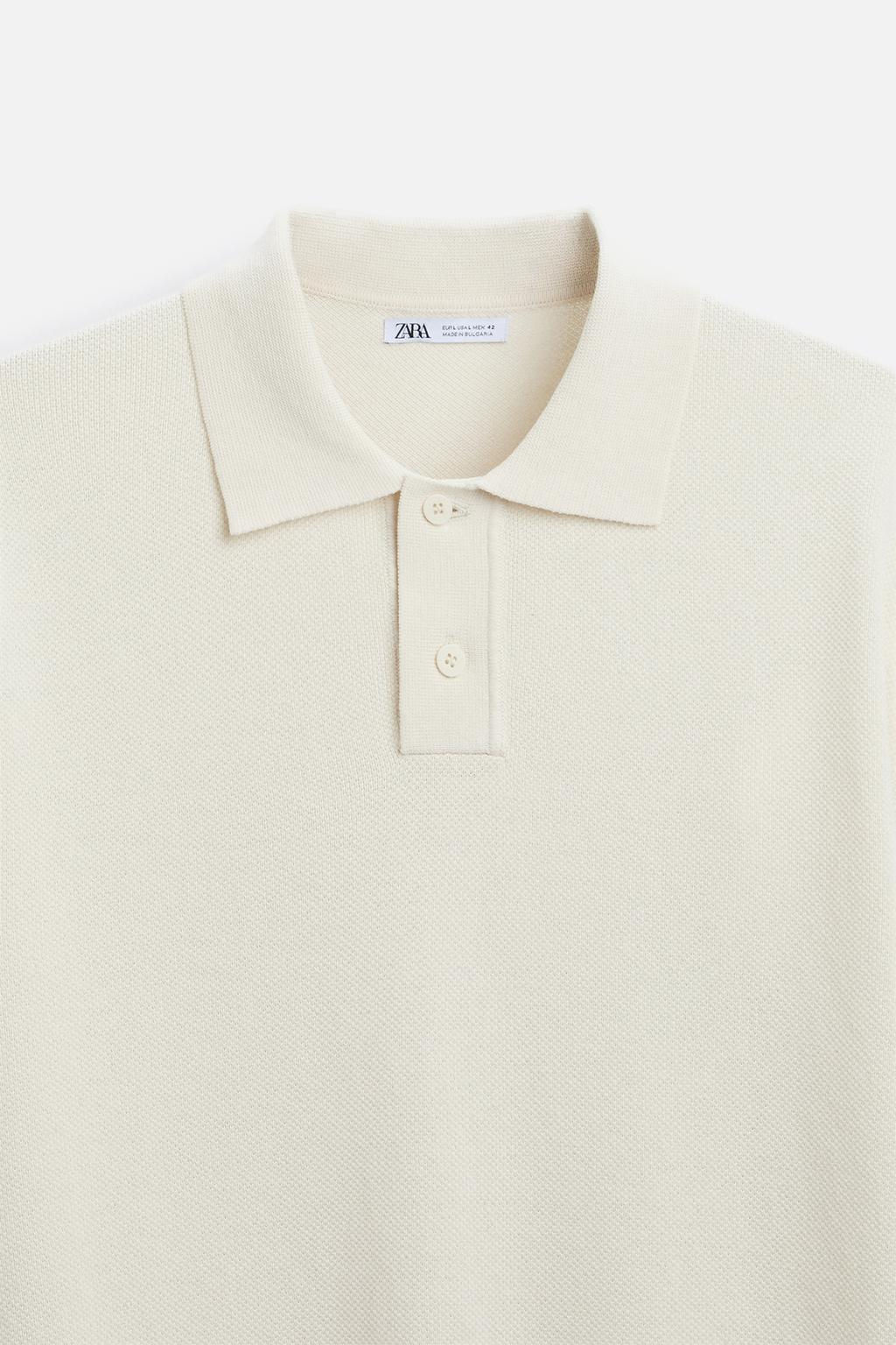 TEXTURED KNIT POLO SHIRT - Zara фото 33