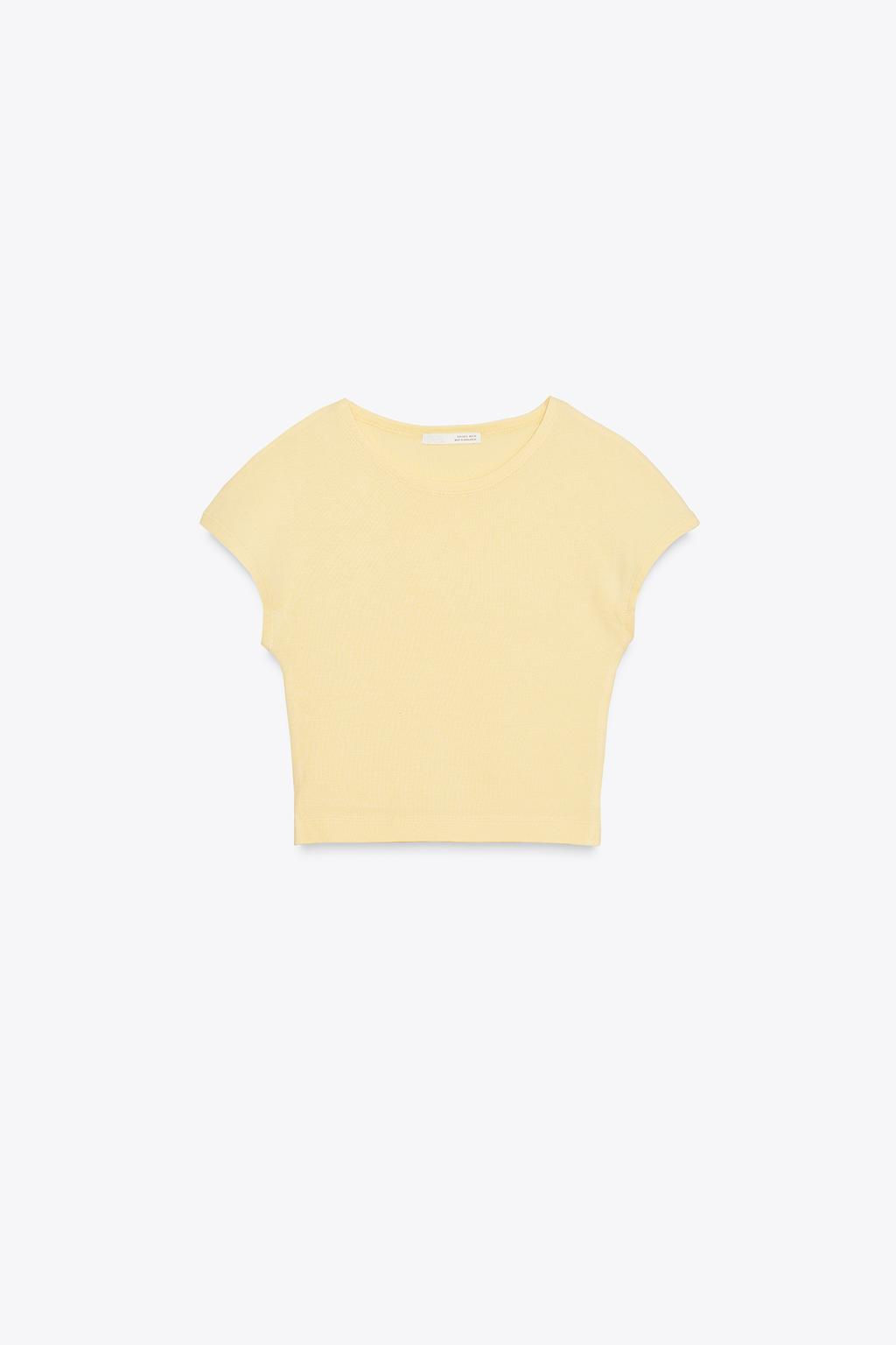 COTTON MODAL CROP T-SHIRT - Zara фото 34