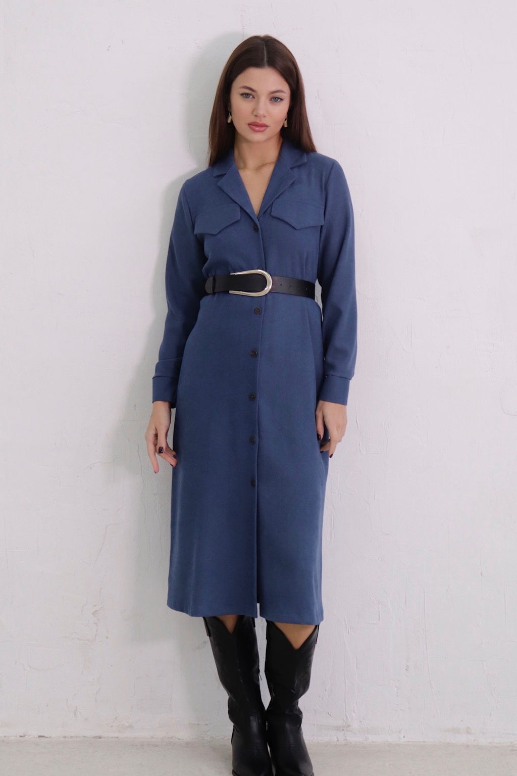 Платье-рубашка с английским воротником - Martichelli фото 250