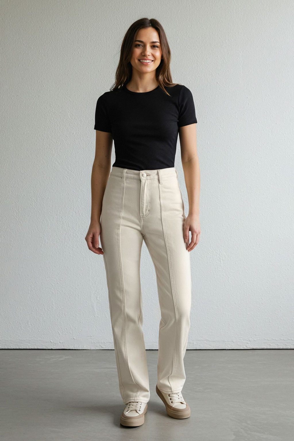 TRENDYOLMILLA Kahverengi Dikis Detayl? Yuksek Bel Wide Leg Jeans TWOSS25JE00034  фото 10