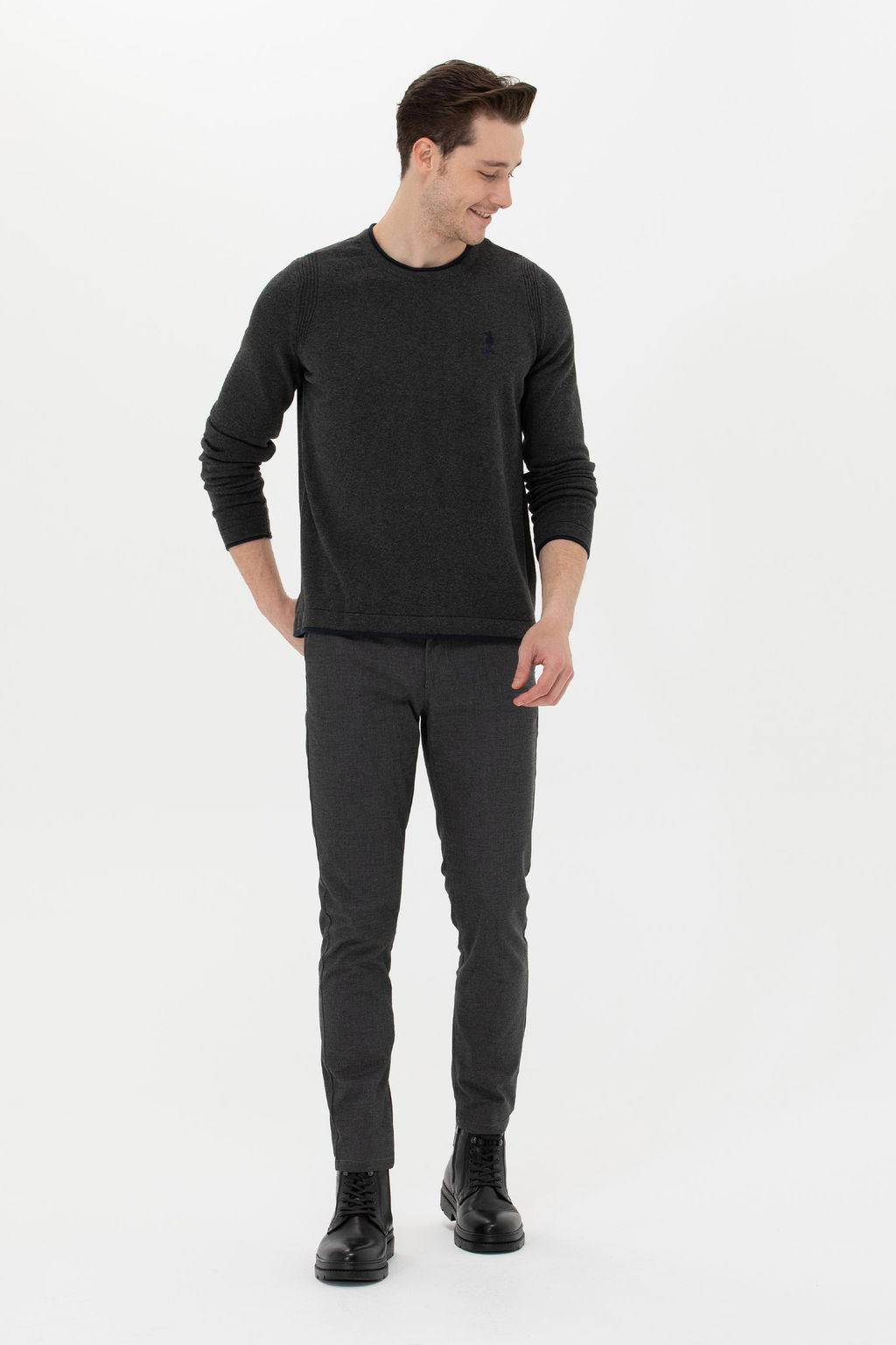 Мужской свитер антрацитового меланжа - U.s. polo assn фото 4
