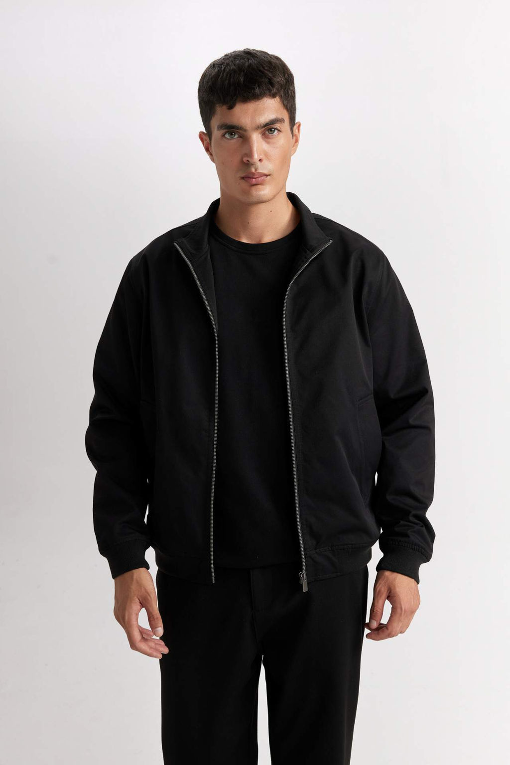 Slim Fit Dar Kesim Dik Yaka Fermuarl? Mont - Defacto фото 4