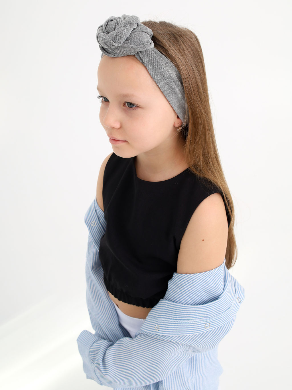 Рубашка в полоску Лен, черная - Inzibe фото 3