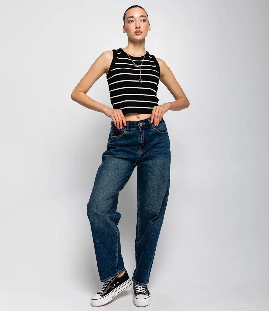 Майка #КТ0862, чёрный,белый