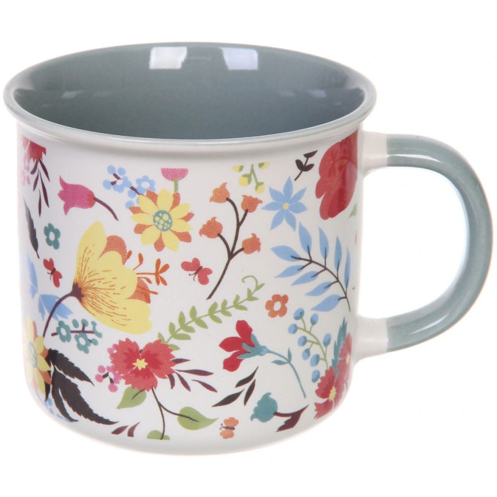 Цена за 2 шт. Кружка керамическая 400мл "Цветочный микс", микс рисунков