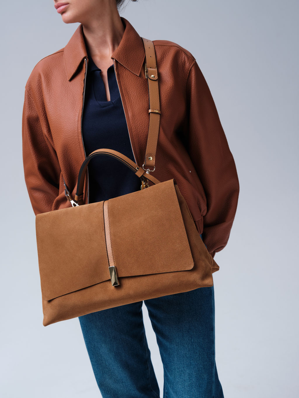 Замшевая сумка сэтчел Colette DBR 31349 светло-коричневый фото 3