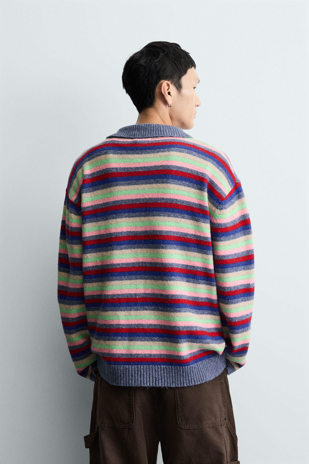 STRIPED JACQUARD KNIT POLO SHIRT - Zara фото 3