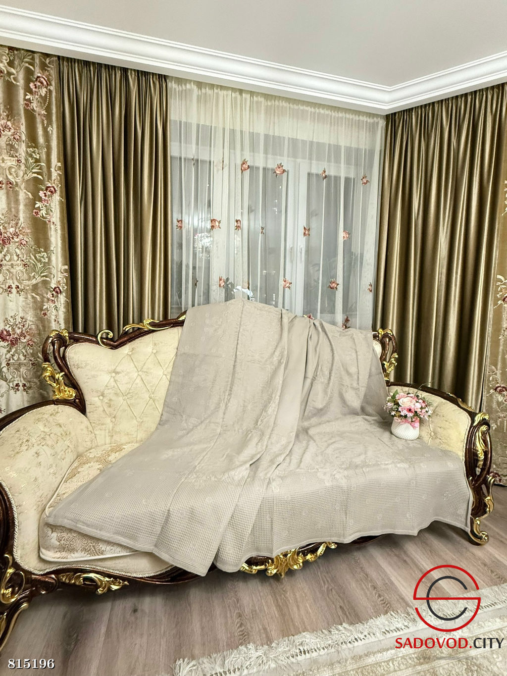 Плед покрывало вафельное в подарочной сумке