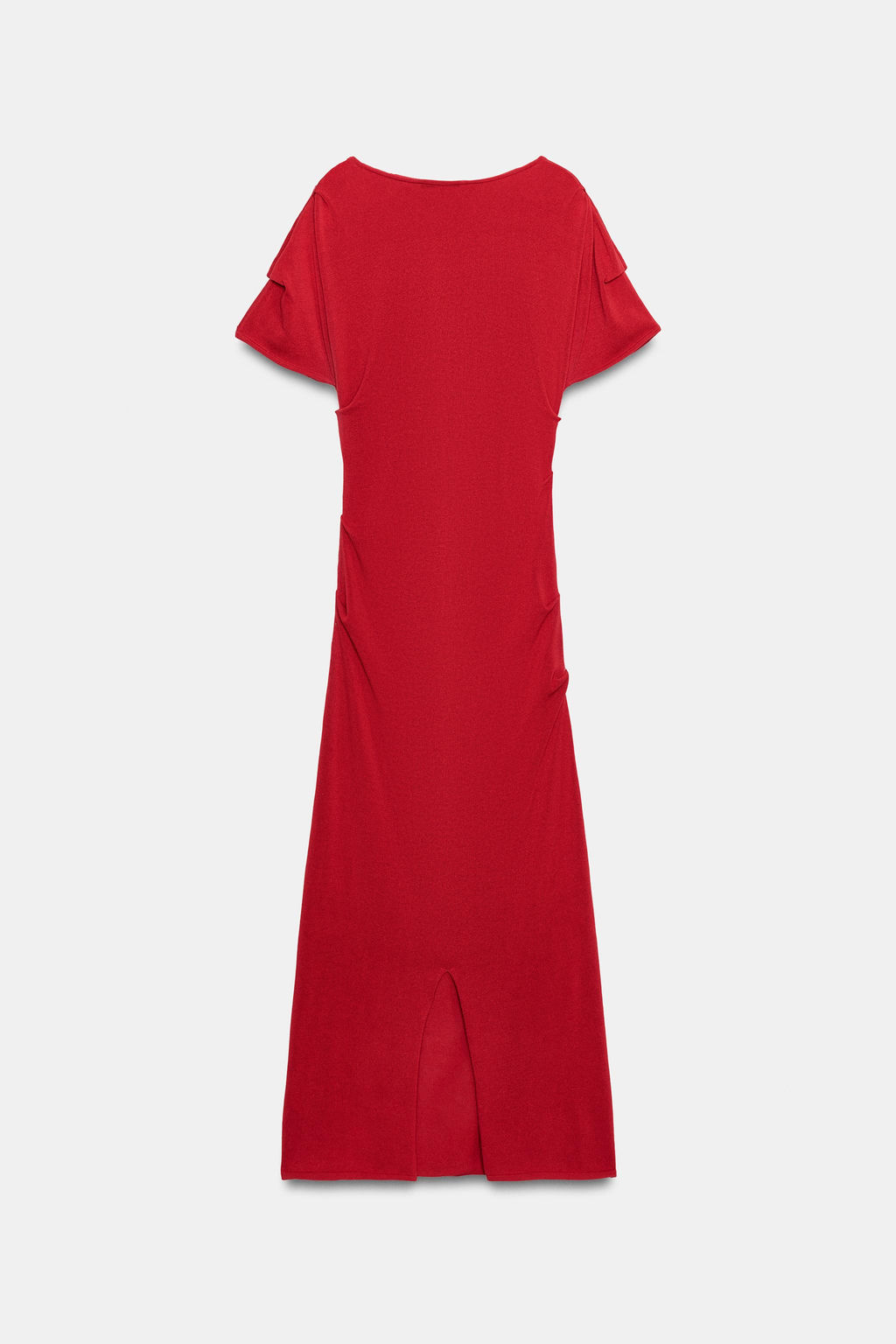 VESTIDO MIDI DRAPEADO PUNTO / Rojo - Zara фото 8