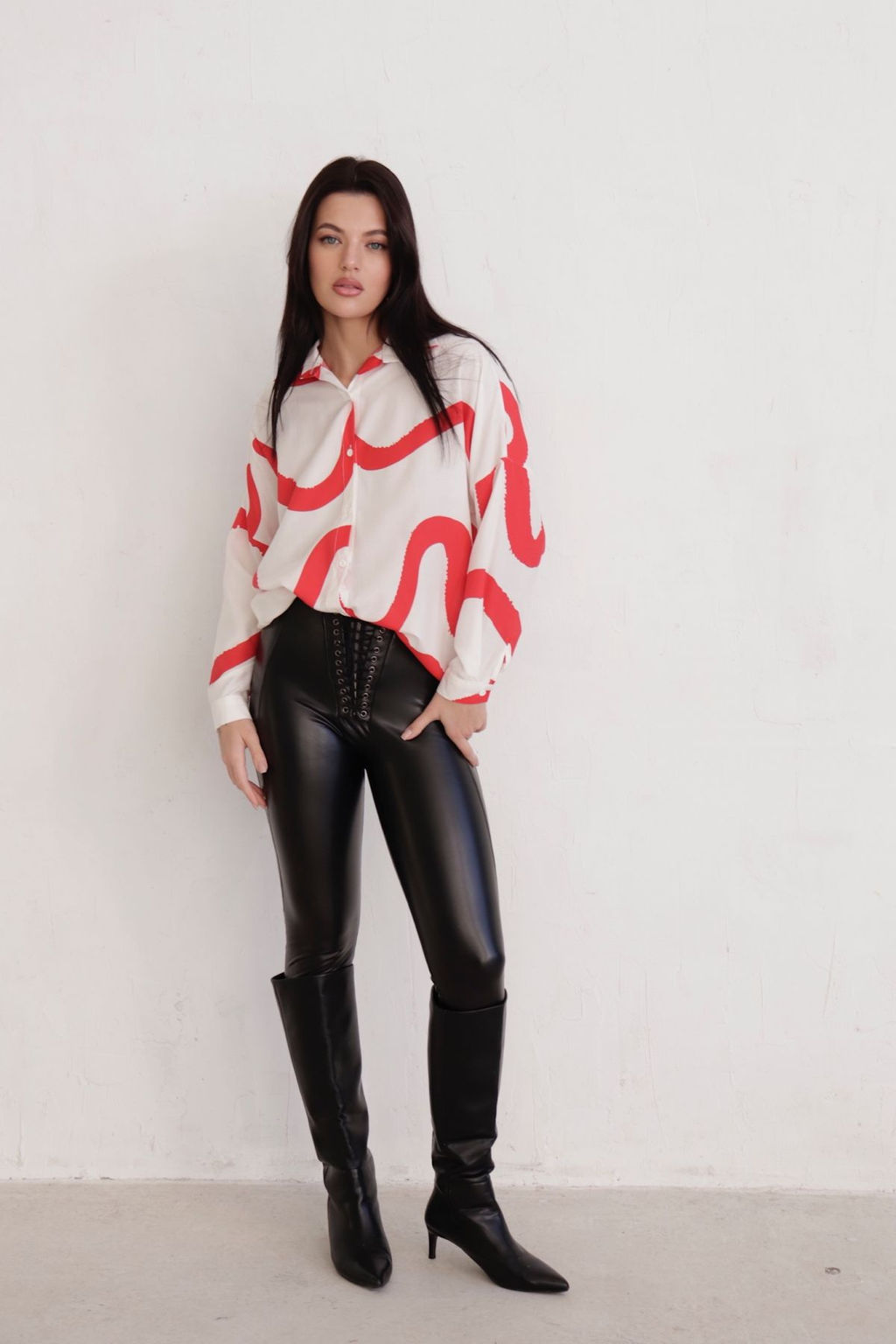 11232 Рубашка белая с красным принтом - Martichelli фото 5