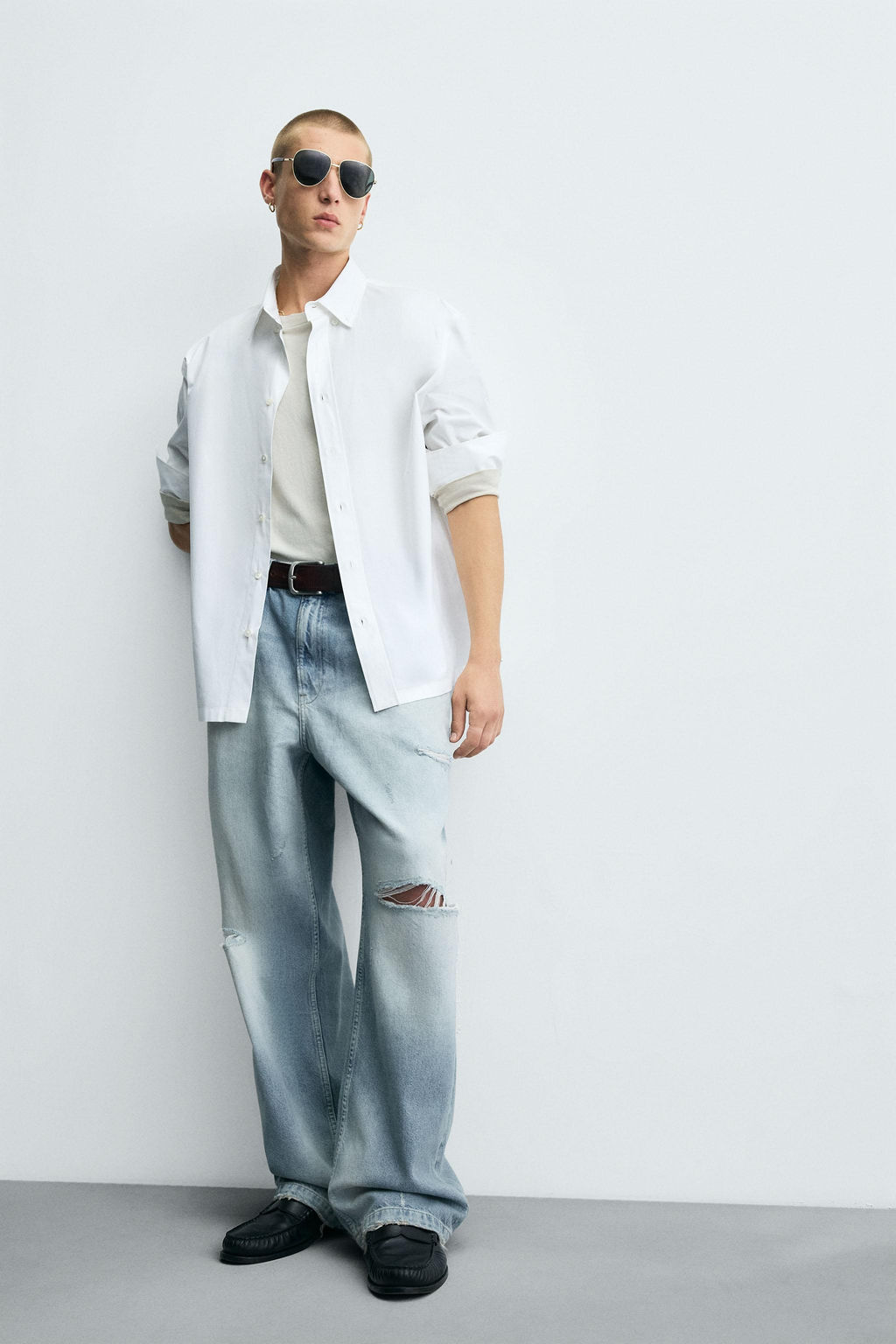 RIPPED BAGGY FIT JEANS - Zara фото 6