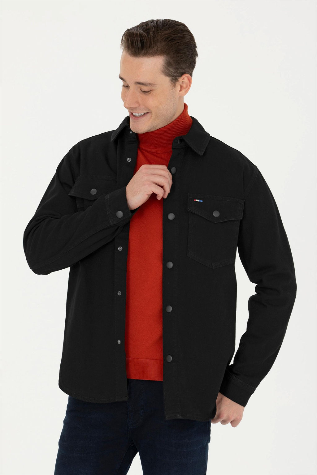 U. S. Polo Assn / Мужская черная джинсовая рубашка - U.s. polo assn фото 10