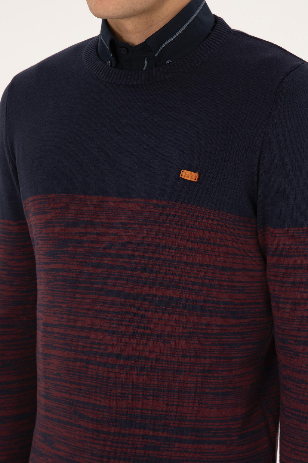Erkek Slim Fit Bisiklet Yaka Lacivert Kazak - U.s. polo assn фото 7