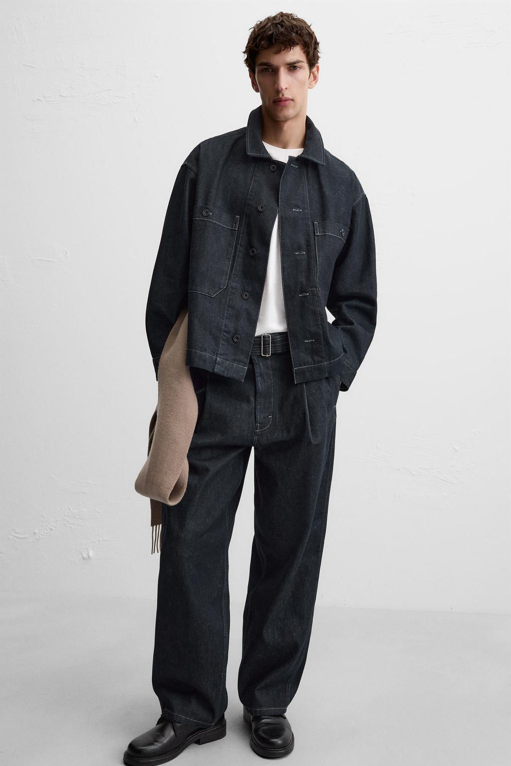 PLEATED JEANS WITH BELT - Zara фото 5