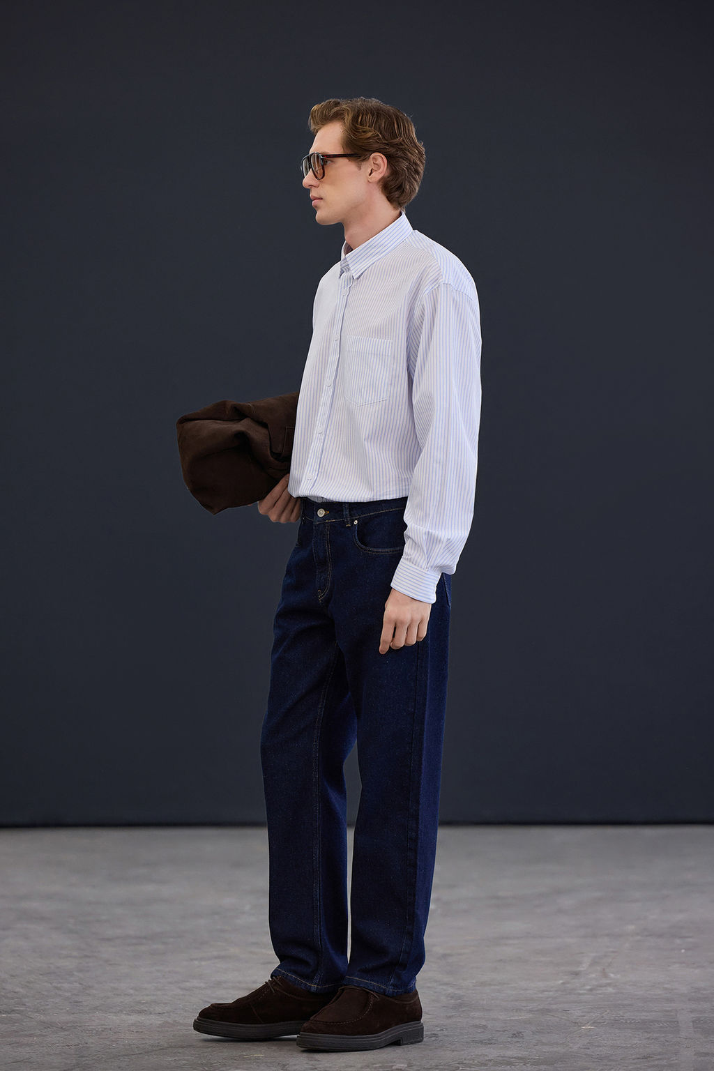 Trendyol Studio Ekru Oversize Erkek Gomlek TMNAW26GO00013 - Trendyolmilla фото 5