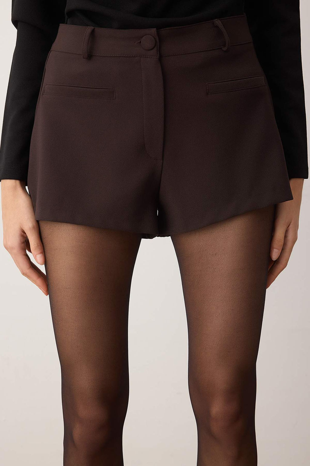 Siyah Super Mini Cep Detayl? Dokuma Sort TPRAW26SR00001 - Trendyolmilla фото 10