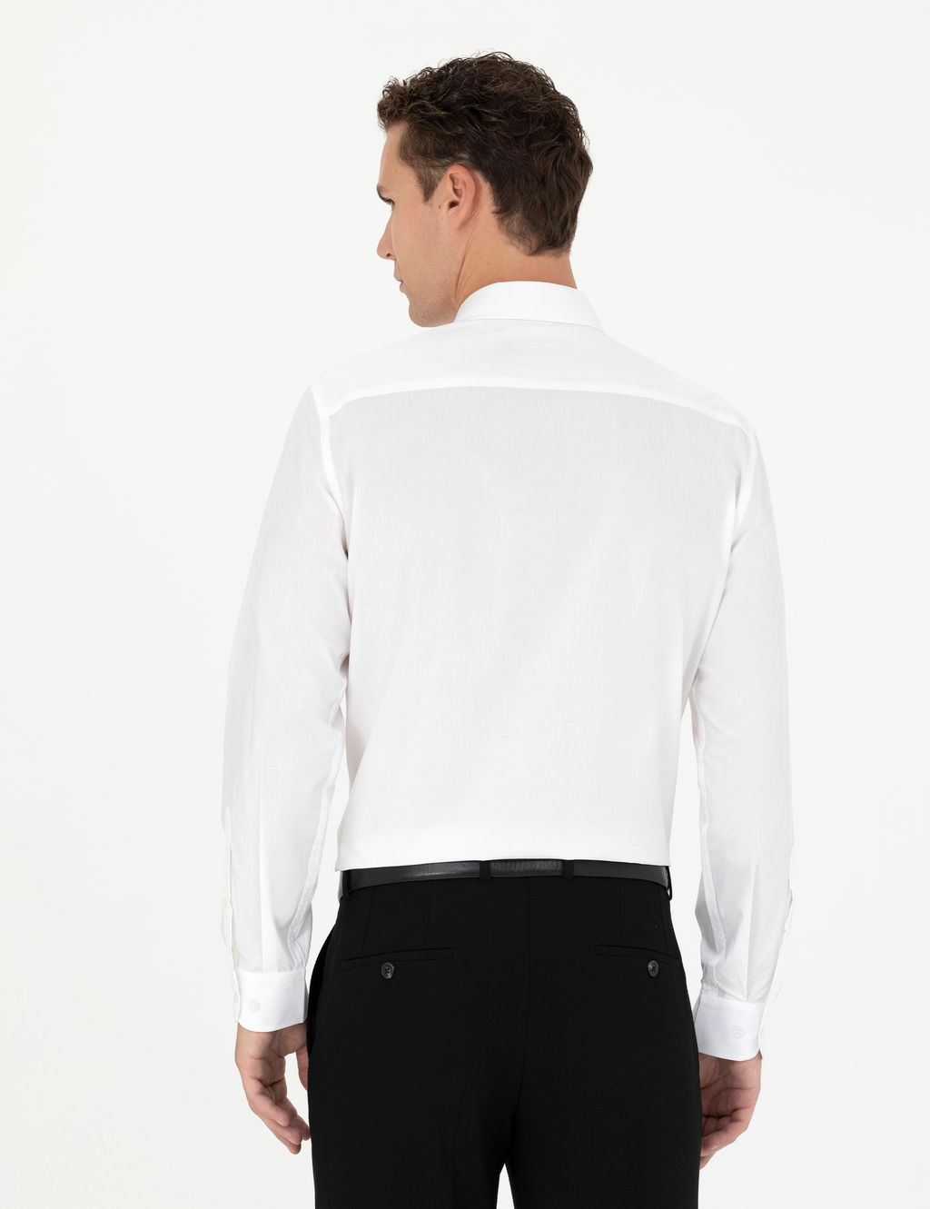 Beyaz Slim Fit Uzun Kollu G_mlek