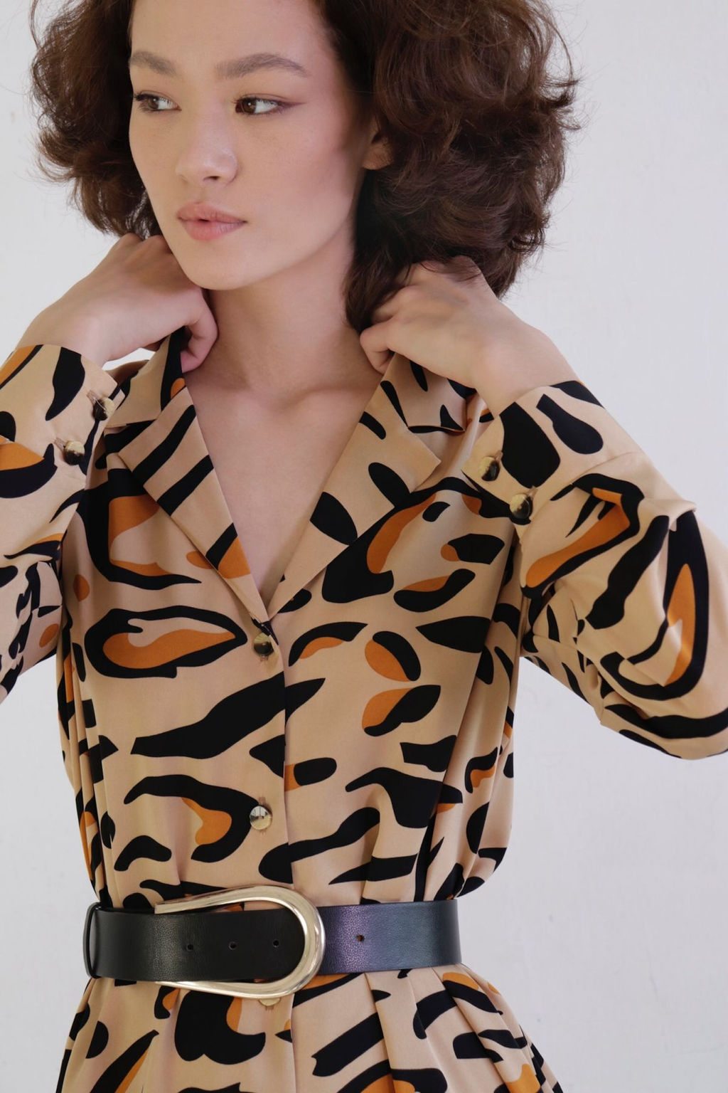 Платье-рубашка с английским воротником принт - Martichelli фото 157