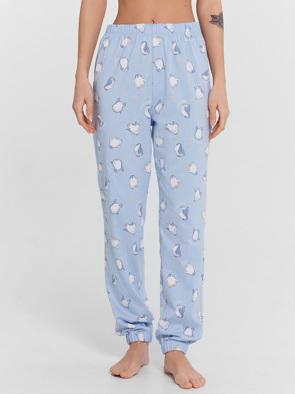 Пижама женская голубая с принтом пингвины - Mark formelle фото 6