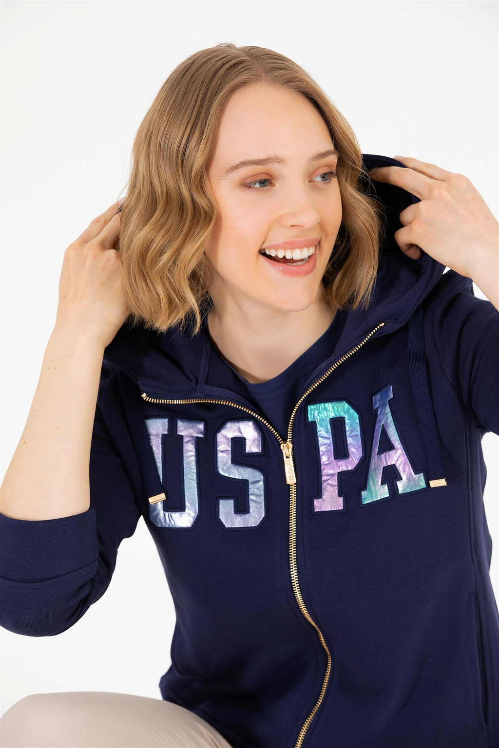 Женская темно-синяя толстовка Basic - U.s. polo assn фото 8