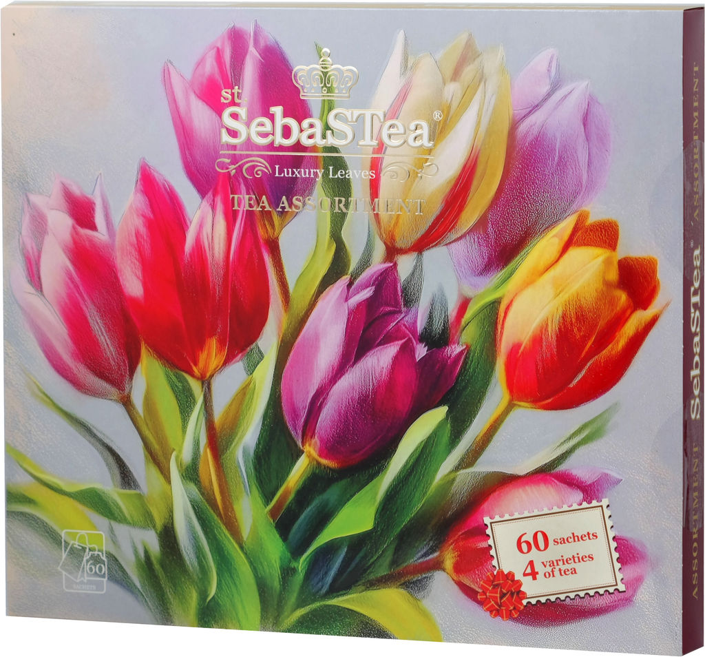 SebaSTea. 8 марта. Festival. Набор Классический тюльпаны карт.упаковка, 60 пак.