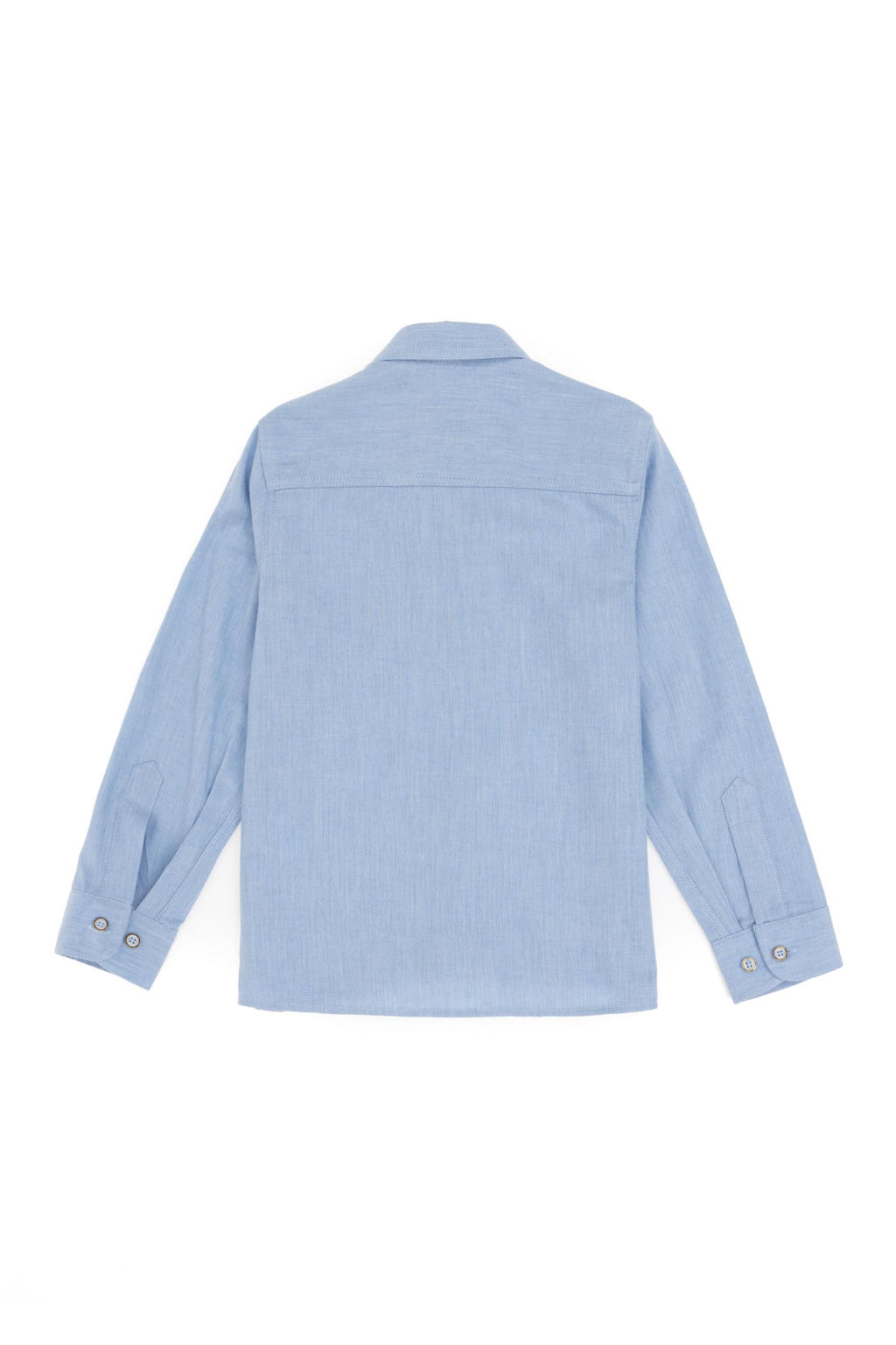 Голубая базовая рубашка с длинным рукавом для мальчика - U.s. polo assn фото 2