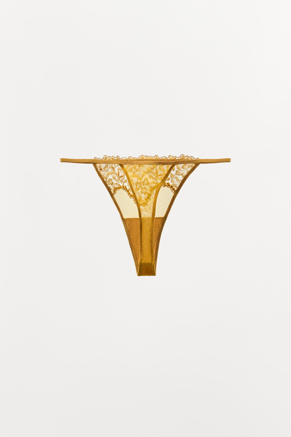 MESH THONG WITH LACE TRIM - Zara фото 6