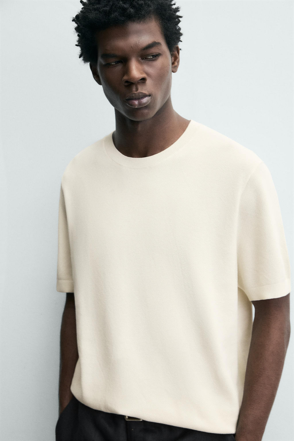 RELAXED FIT KNIT T-SHIRT - Zara фото 5