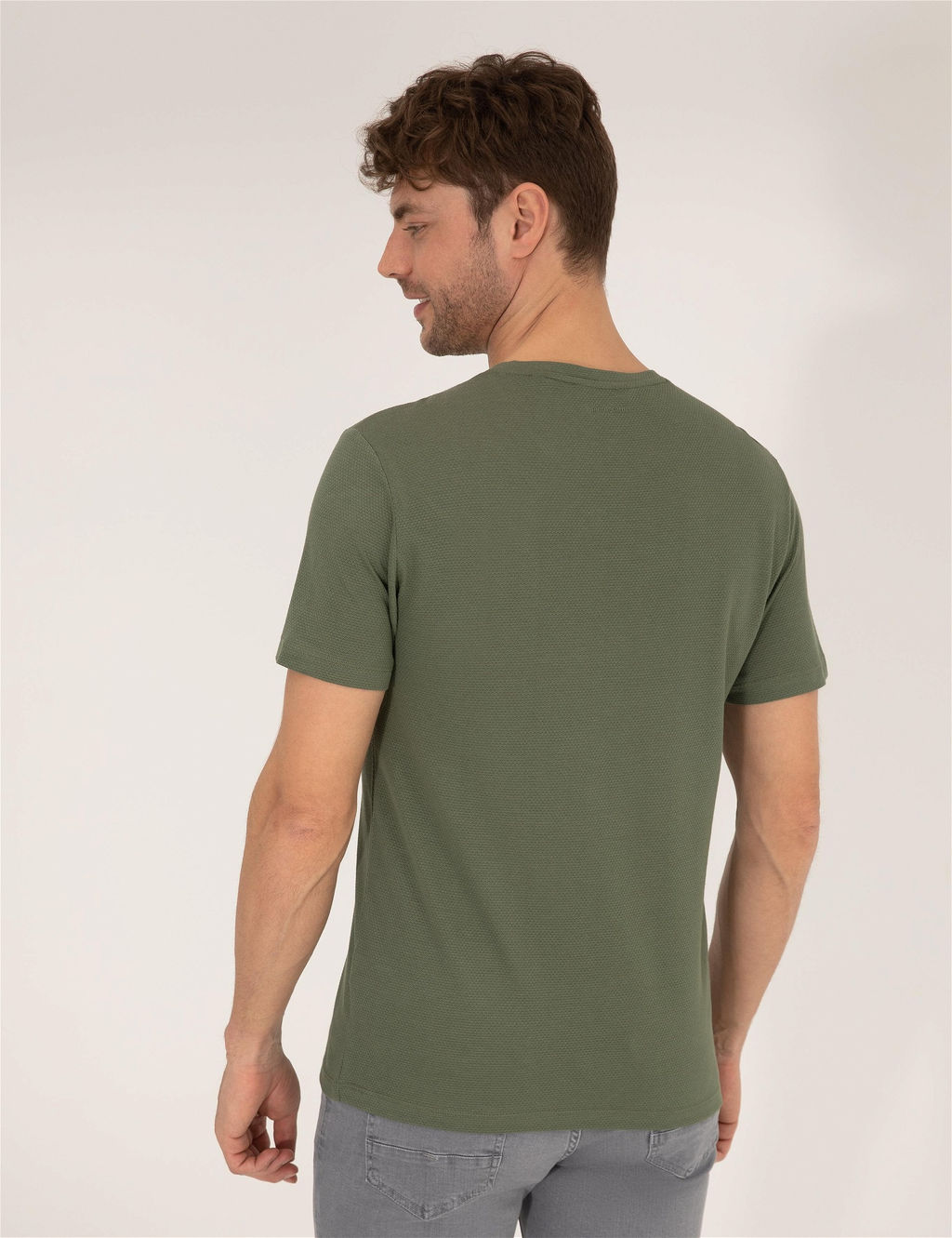 Haki Slim Fit Basic Ti__rt - Pierre cardin фото 5