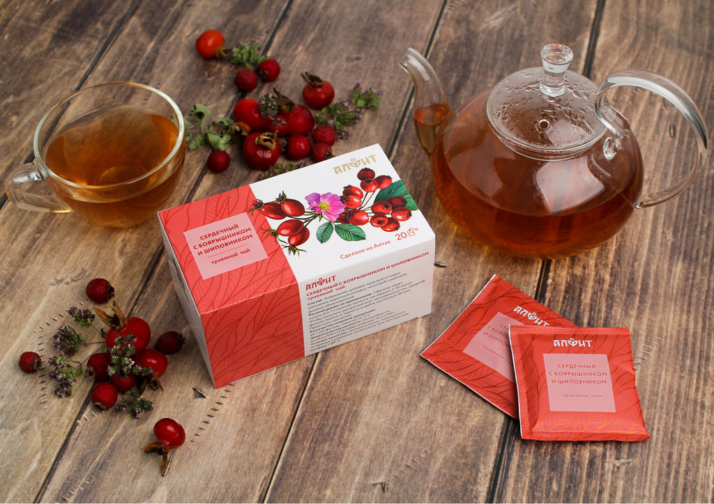 Травяной чай "Сердечный с боярышником и шиповником", 40 г (20 ф/п по 2 г) Алфит 8584