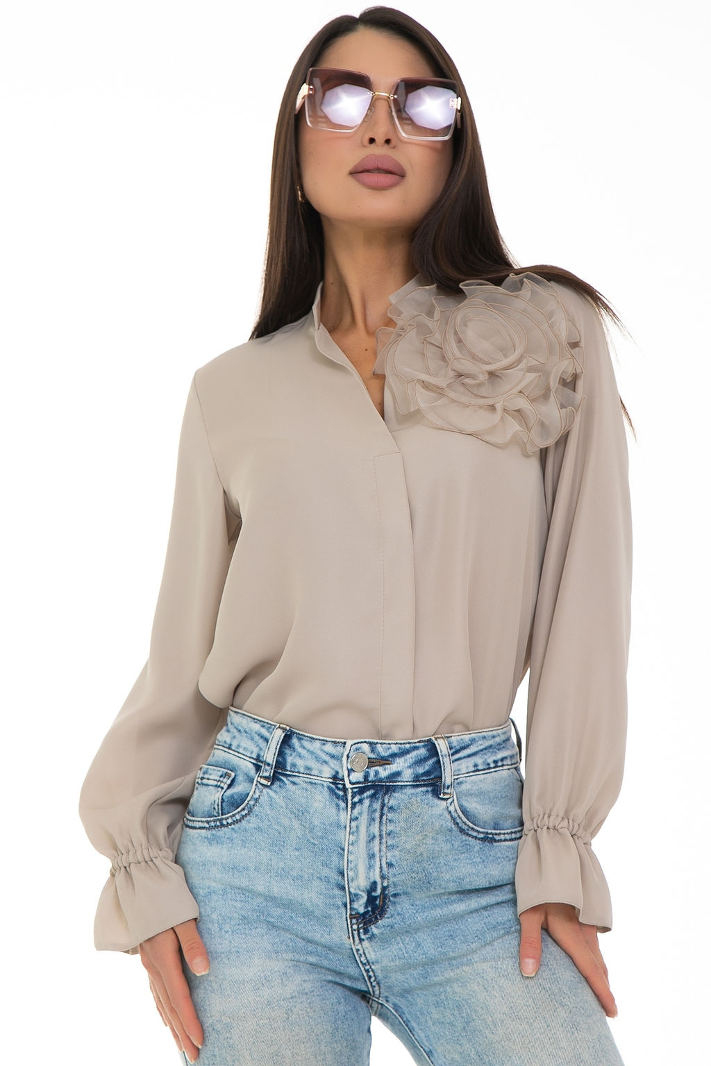 Блуза Модная Люкс (кремовый)