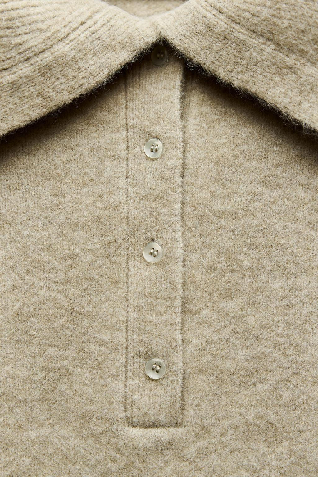 POLO COLLAR KNIT SWEATER - Zara фото 8