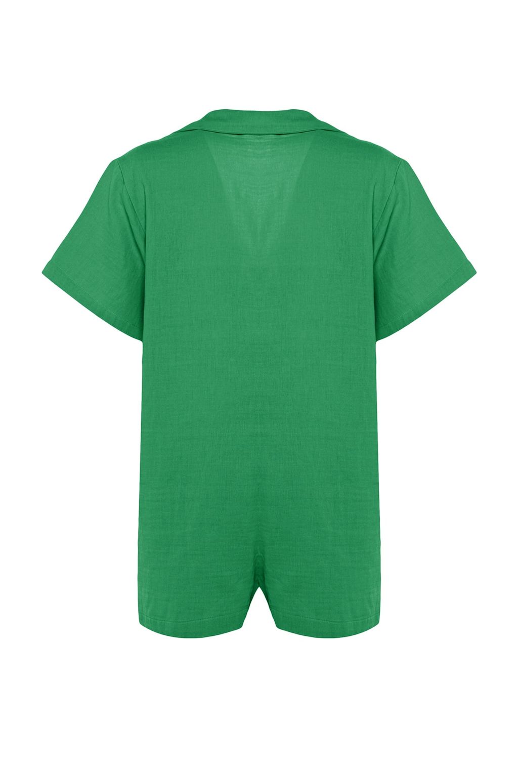 Yesil Genis Kal?p Dokuma Muslin Plaj Tulum TBESS23TU00001