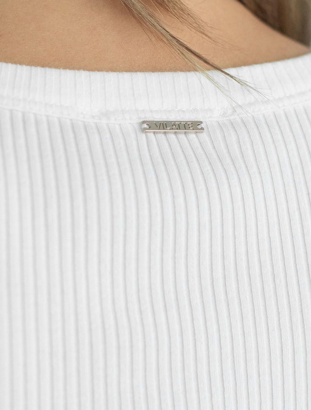 Футболка из трикотажа в широкий рубчик - Vilatte фото 2