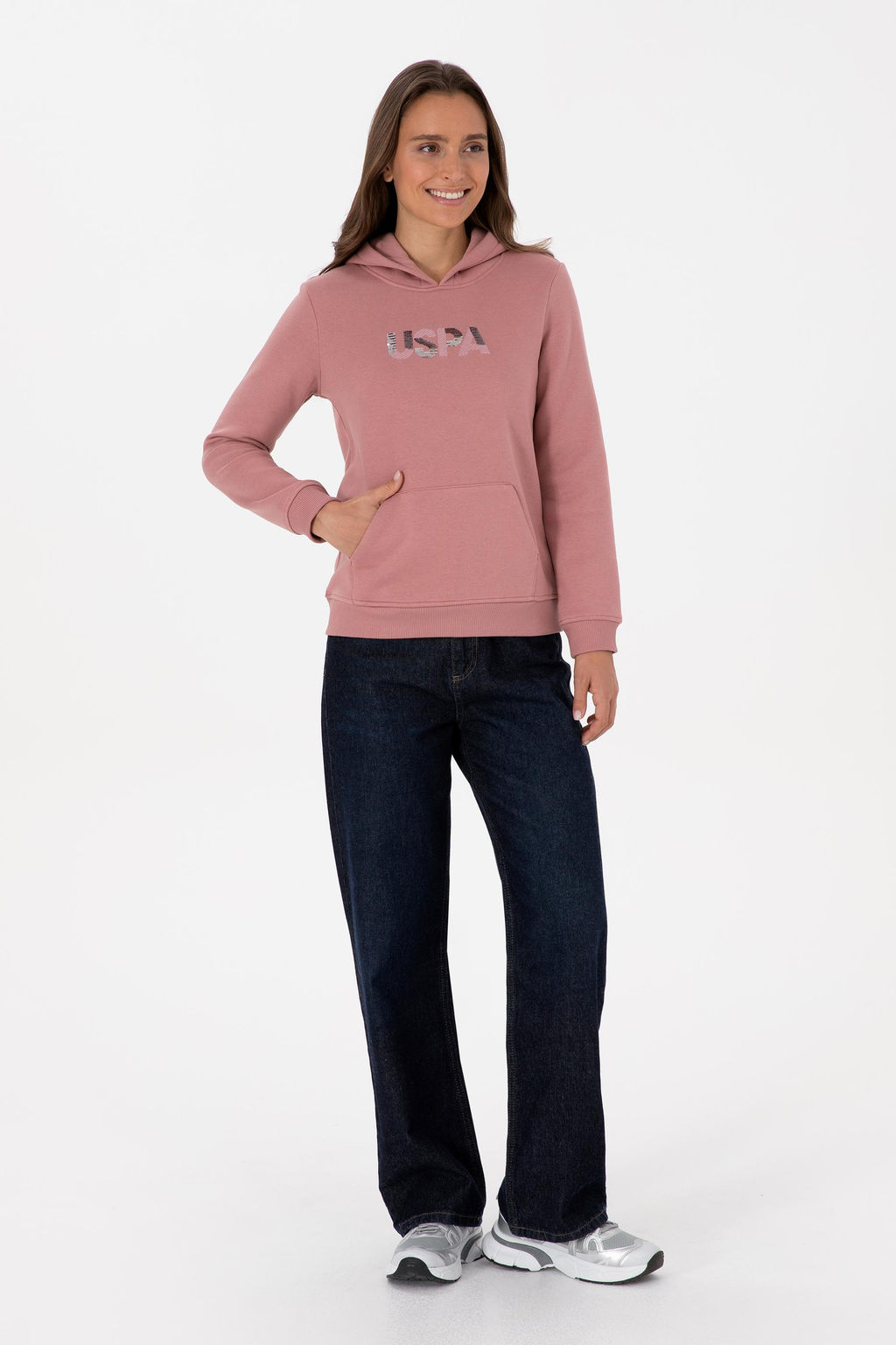 Kad_n G_l Kurusu Kap__onlu Basic Sweatshirt - U.s. polo assn фото 4